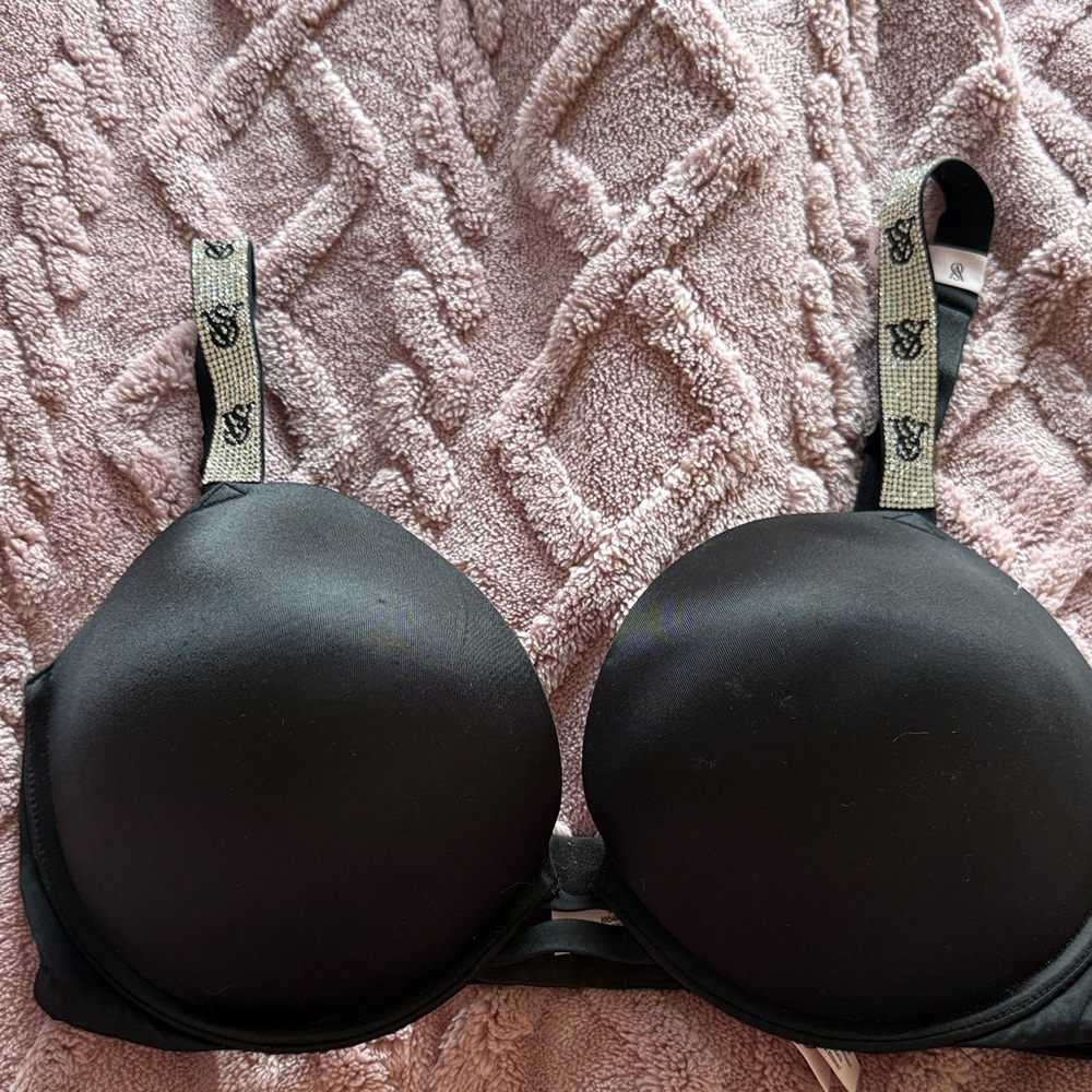 Victoria secret black very sexy push up 36DD rhinestone